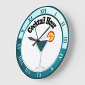 Horloge de bar de l'heure du cocktail sarcelle et (Angle)