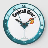 Horloge de bar de l'heure du cocktail sarcelle et (Recto)