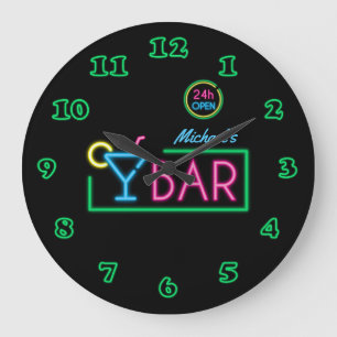 Horloge de bar privé à lumière néon
