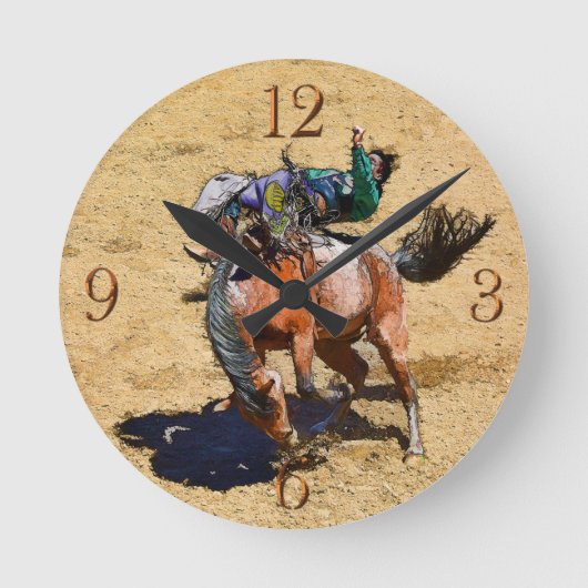 Horloge de bareback Bronco et Rodeo Cowboy (Recto)