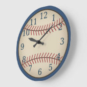 Horloge de baseball bleu classique (Angle)