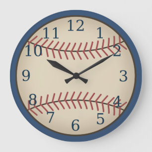 Horloge de baseball bleu classique