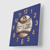 Horloge de baseball personnalisée, VOTRE TEXTE et (Angle)