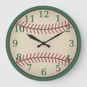 Horloge de baseball vert classique