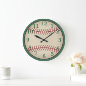 Horloge de baseball vert classique (Maison)