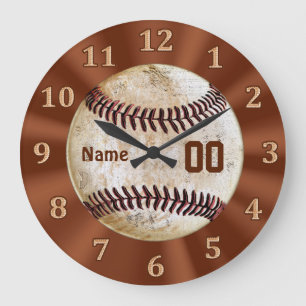 Horloge de baseball vintage VOTRE NOM ET NUMÉRO DE