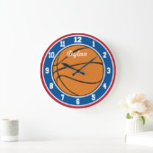 Horloge de basketball Rouge Blanc et Bleu (Maison)