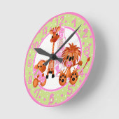 Horloge de bébé de la Jungle rose (Angle)