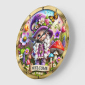 Horloge de bienvenue de Gnome Whimsical : Cadre d' (Angle)