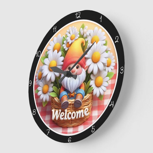 Horloge de bienvenue de nain mignon Marguerite (Angle)