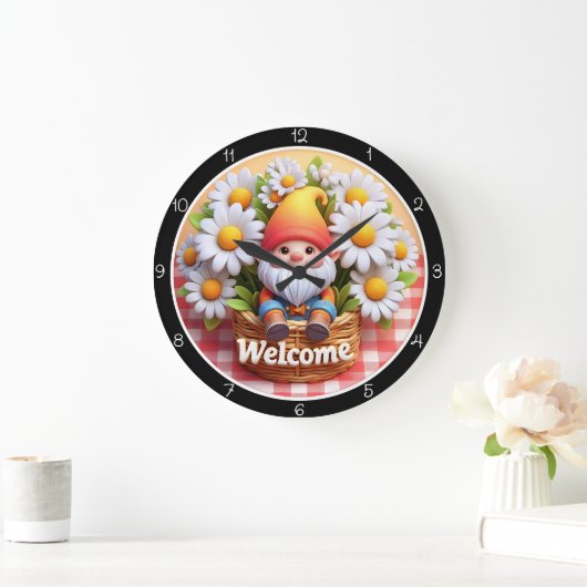 Horloge de bienvenue de nain mignon Marguerite (Maison)
