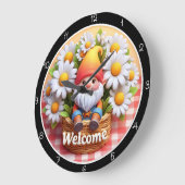 Horloge de bienvenue gnome mignon Daisy (Angle)