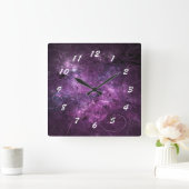 Horloge de carré de fractale de remous de rose (Maison)