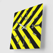 Horloge de Carré Motif noir et jaune semblable à C (Angle)