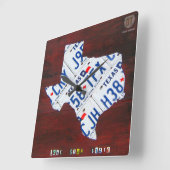 Horloge de carte de plaque minéralogique du Texas (Angle)