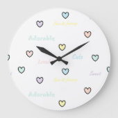 Horloge de chambre de bébé avec petits cœurs paste (Recto)
