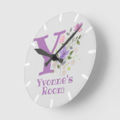 Horloge de chambre pour enfants avec nom et initia (Angle)