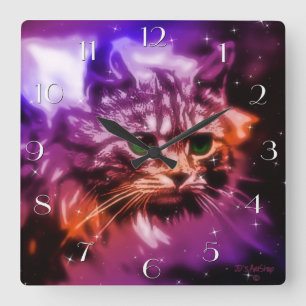 Horloge "de chat céleste" de peinture de Digitals