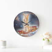 Horloge de chat de surf Bacon (Maison)