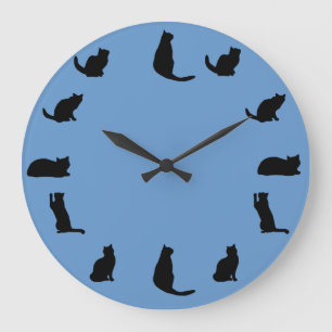 Horloge de chat noir