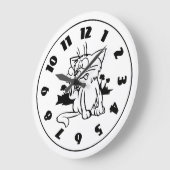 Horloge De Chat Noir Et Blanc (Angle)