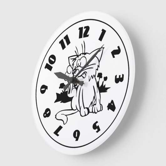 Horloge De Chat Noir Et Blanc (Angle)