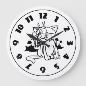 Horloge De Chat Noir Et Blanc (Recto)