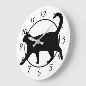 Horloge de chat noir et blanc (Angle)
