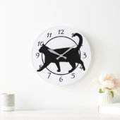 Horloge de chat noir et blanc (Maison)