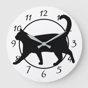 Horloge de chat noir et blanc