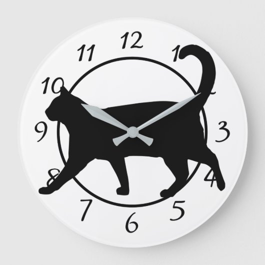 Horloge de chat noir et blanc (Recto)