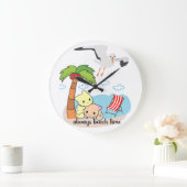 Horloge de chat plage mouette Miaou (Maison)