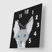 Horloge de chat Sphynx (Angle)