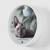 Horloge de chat Sphynx de Noël (Angle)
