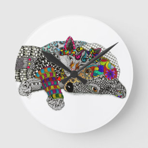 Horloge de chien et de chat mignon et coloré