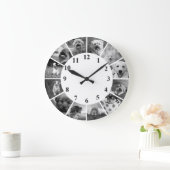 Horloge de chien personnalisable B+W Collage photo (Maison)
