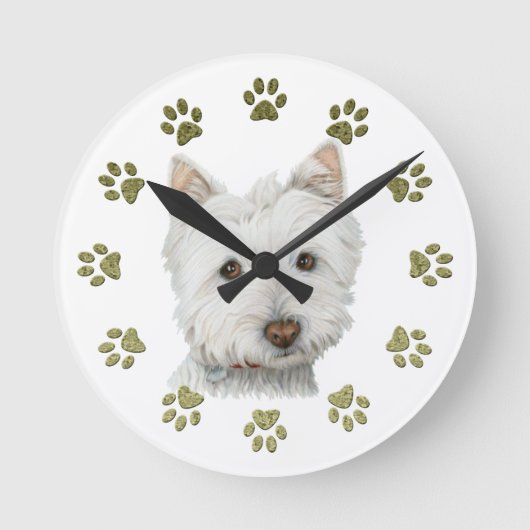Horloge de chien Westie (Recto)