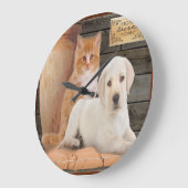 horloge de chiot et chaton (Angle)