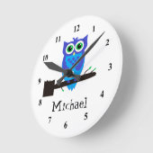 Horloge de chouette bleue (Angle)