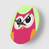 Horloge de Chouette rose (Angle)