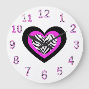 Horloge de coeur de zèbre