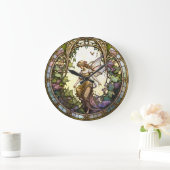 Horloge de conception de fées en verre tendu (Maison)