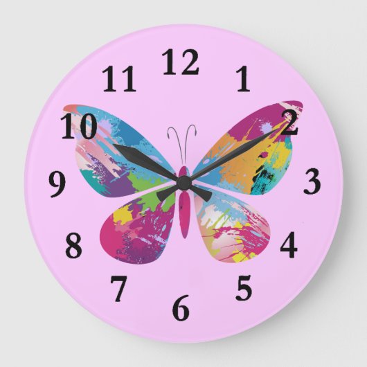 Horloge De Conception De Papillon À Peinture Color (Recto)