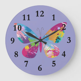 Horloge De Conception De Papillon À Peinture Color