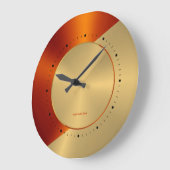 Horloge de conception géométrique rouge et or méta (Angle)