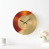 Horloge de conception géométrique rouge et or méta (Maison)