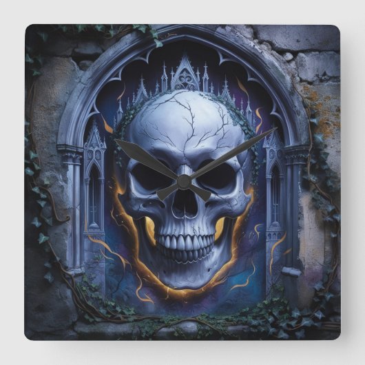 Horloge de conception symphonique gothique du crân (Recto)