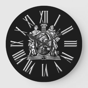 Horloge de connaissances en noir et blanc