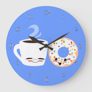 Horloge de copains de café et de beignet