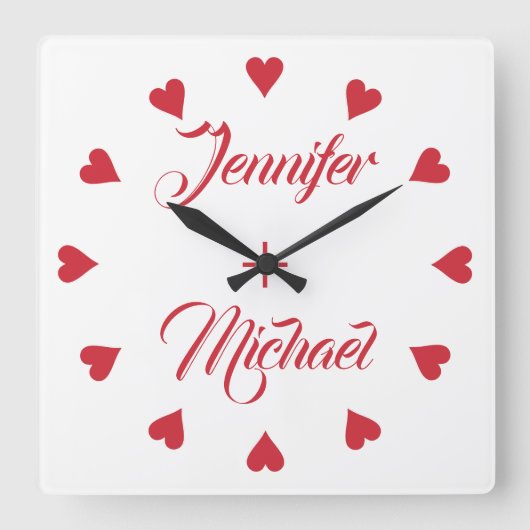 Horloge de couple avec coeur (Recto)